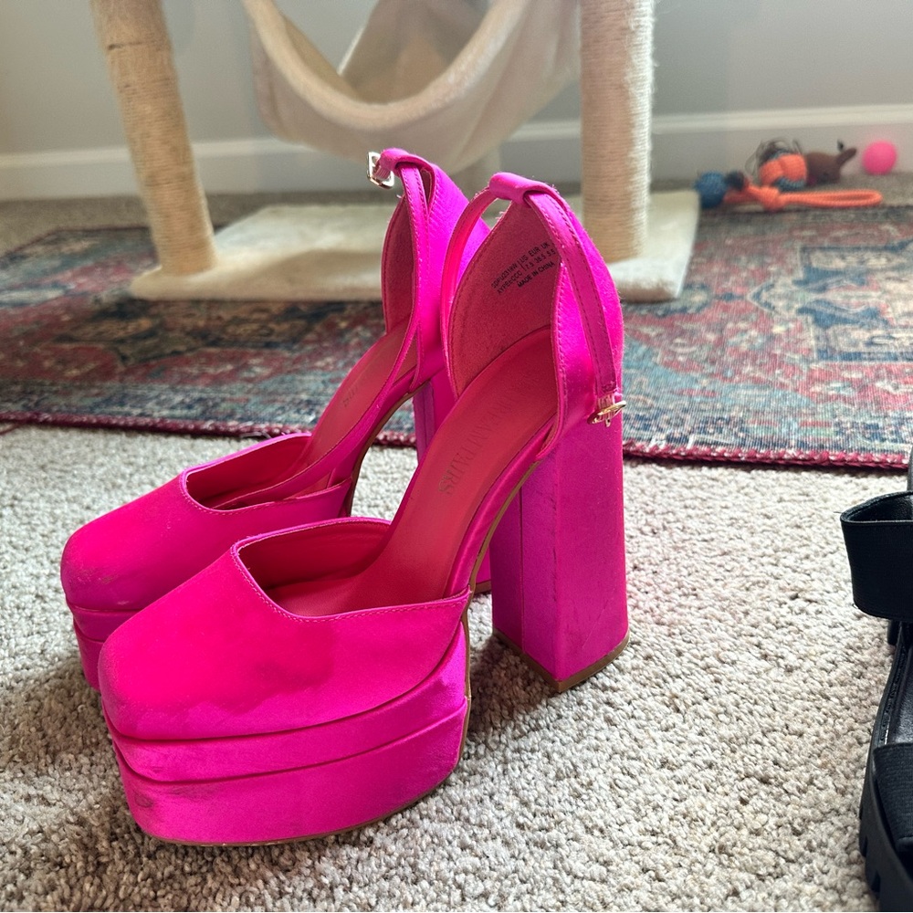 Vibrant Pink Platform Heels